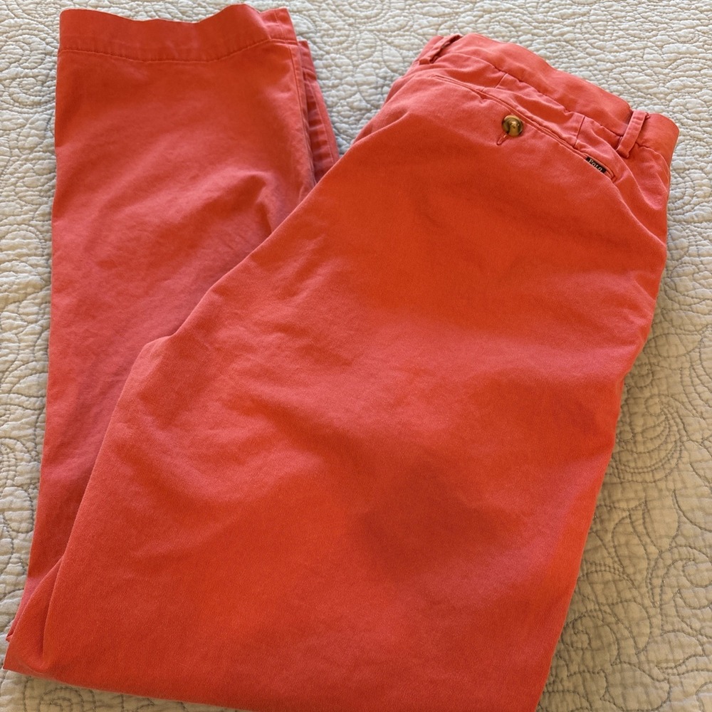 Polo Ralph Lauren Men's 34x30 (29) Stretch Classic Fit Pants Pink Chino Khaki